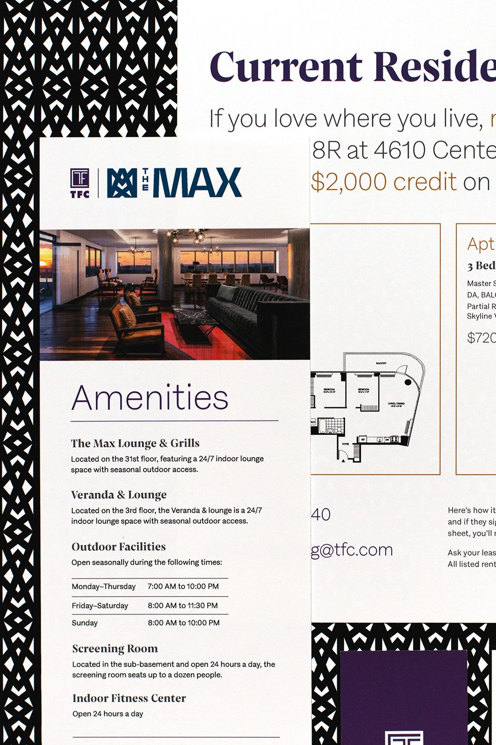 Photograph of printed materials for The Max